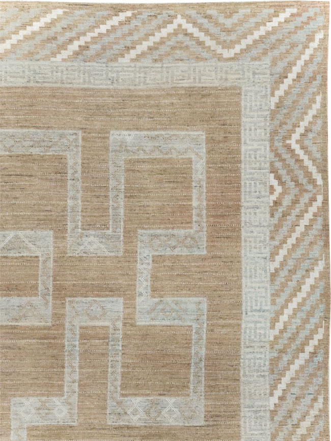 African Tuareg Inspired Modern East Turkestan Khotan Room Size Carpet, No.32188 - Staging