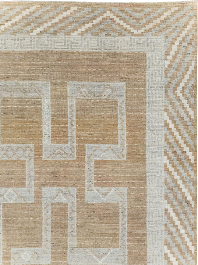 African Tuareg Inspired Modern East Turkestan Khotan Room Size Carpet, No.32188 - Staging