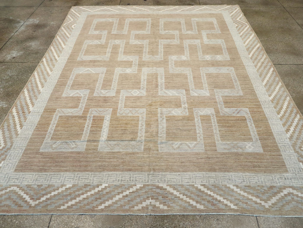 African Tuareg Inspired Modern East Turkestan Khotan Room Size Carpet, No.32188 - Staging