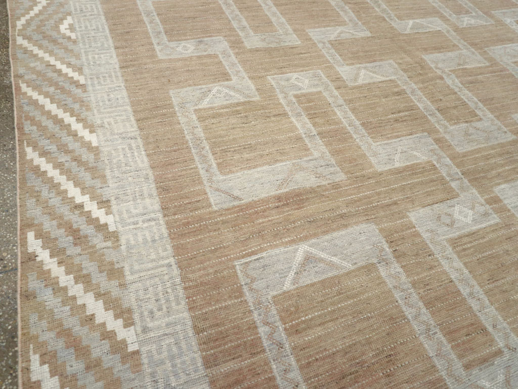 African Tuareg Inspired Modern East Turkestan Khotan Room Size Carpet, No.32188 - Staging