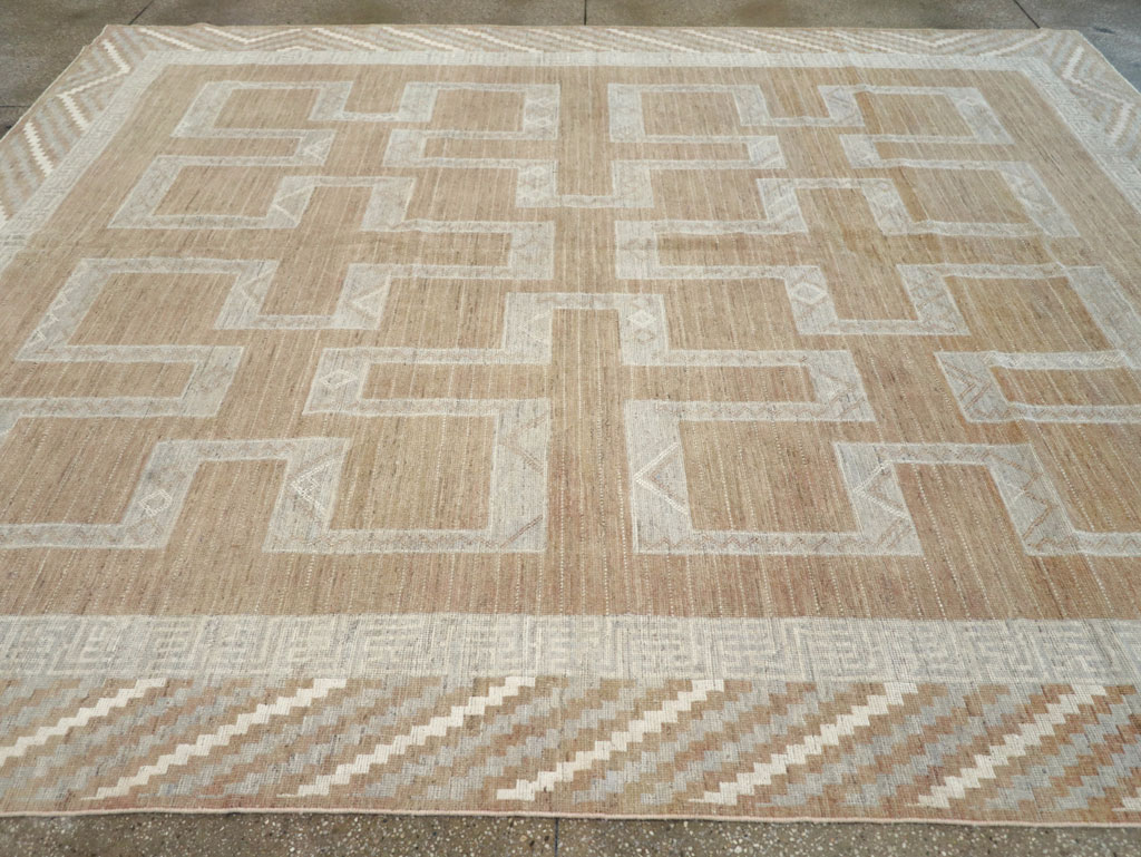 African Tuareg Inspired Modern East Turkestan Khotan Room Size Carpet, No.32188 - Staging