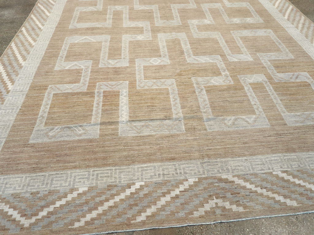 African Tuareg Inspired Modern East Turkestan Khotan Room Size Carpet, No.32188 - Staging