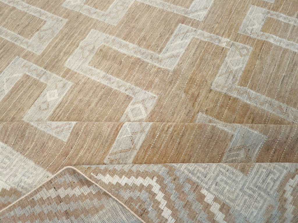 African Tuareg Inspired Modern East Turkestan Khotan Room Size Carpet, No.32188 - Staging