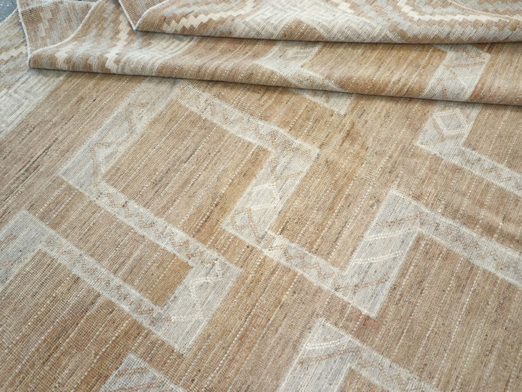 African Tuareg Inspired Modern East Turkestan Khotan Room Size Carpet, No.32188 - Staging