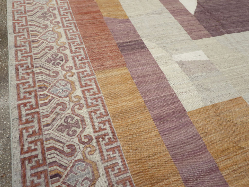 Modern East Turkestan Khotan Room Size Carpet, No.32190 - Staging