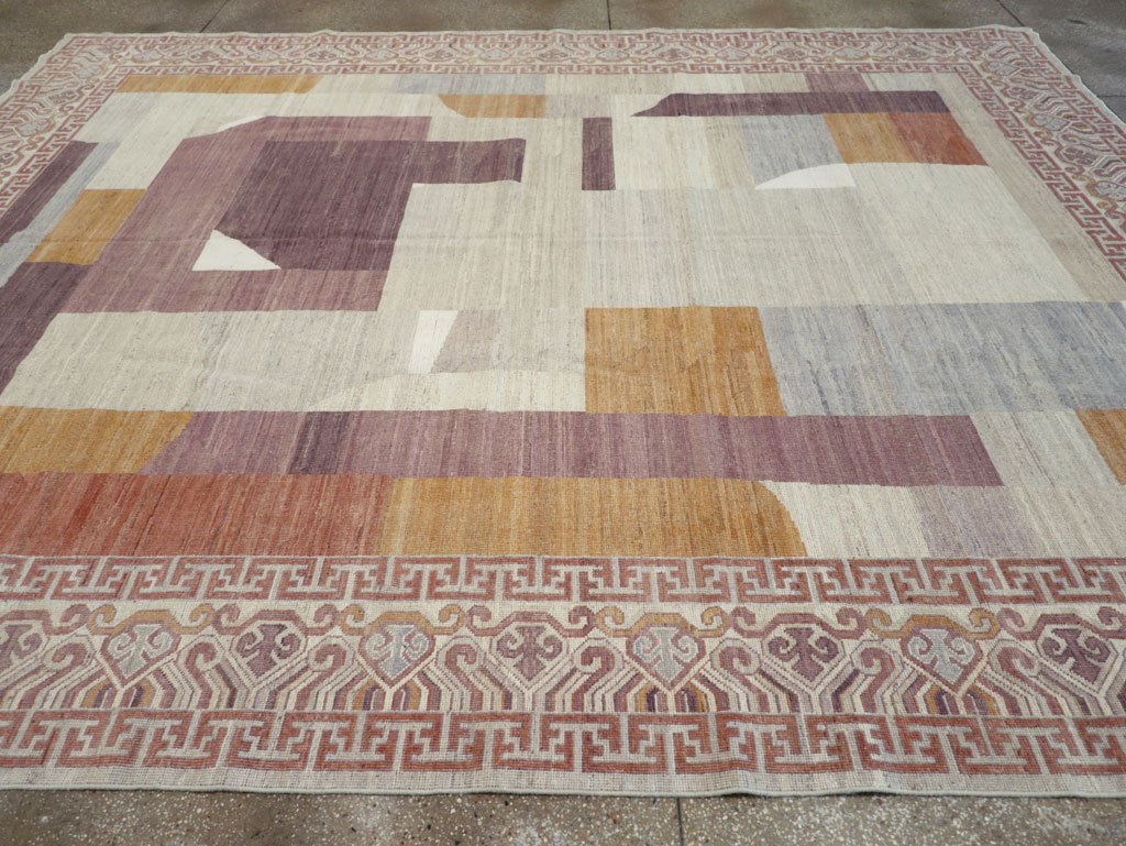 Modern East Turkestan Khotan Room Size Carpet, No.32190 - Staging