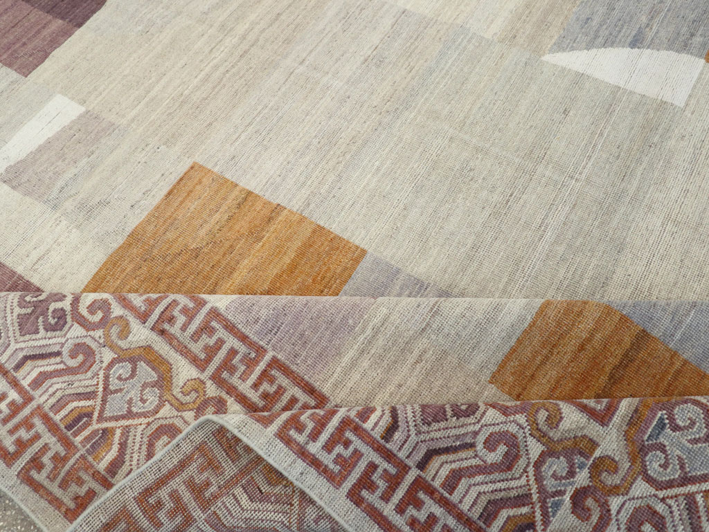 Modern East Turkestan Khotan Room Size Carpet, No.32190 - Staging