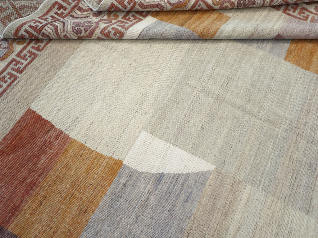 Modern East Turkestan Khotan Room Size Carpet, No.32190 - Staging