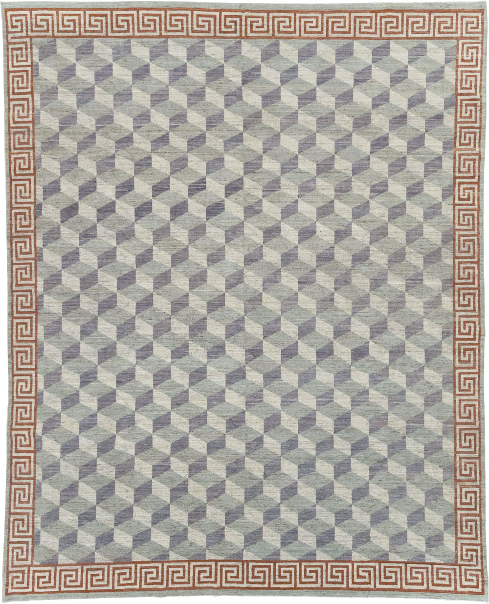 Modern East Turkestan Khotan Room Size Carpet, No.32191 - Staging