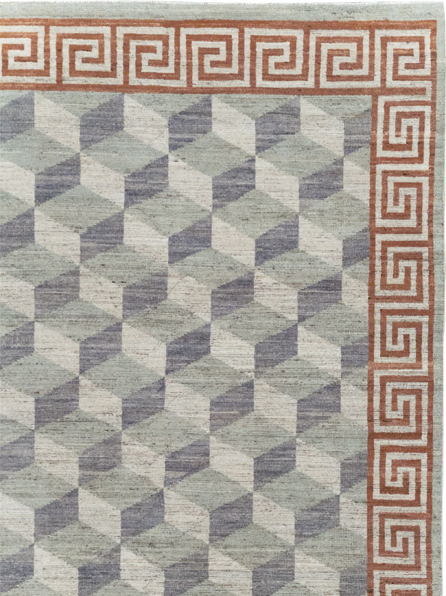 Modern East Turkestan Khotan Room Size Carpet, No.32191 - Staging