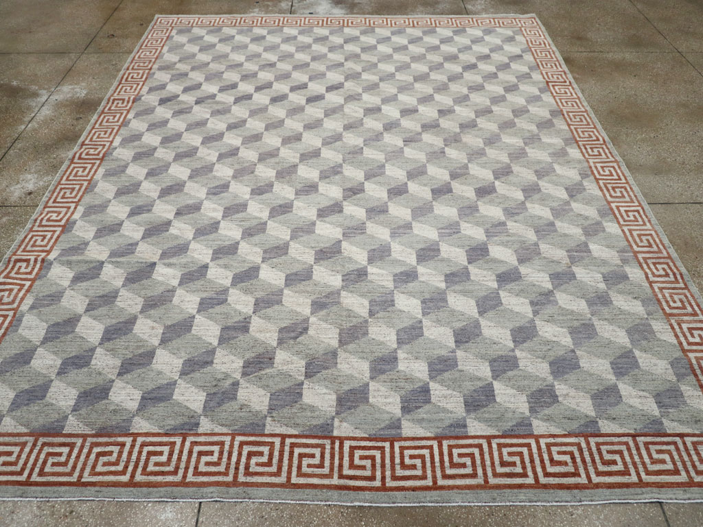 Modern East Turkestan Khotan Room Size Carpet, No.32191 - Staging