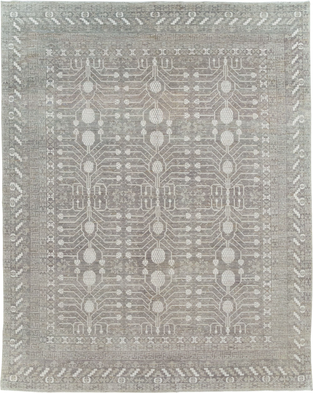 Modern East Turkestan Khotan Room Size Carpet, No.32192 - Staging
