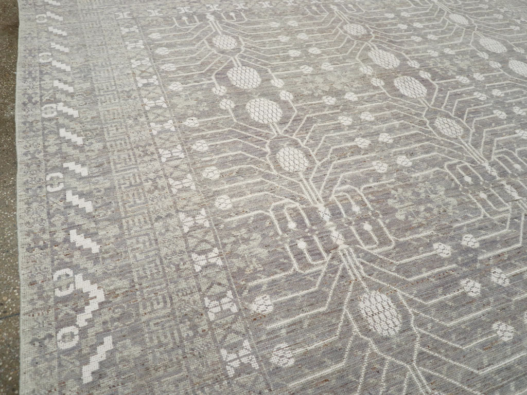 Modern East Turkestan Khotan Room Size Carpet, No.32192 - Staging