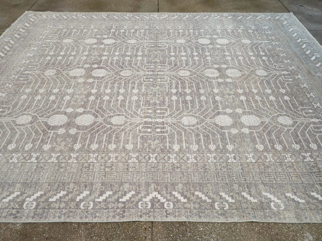 Modern East Turkestan Khotan Room Size Carpet, No.32192 - Staging