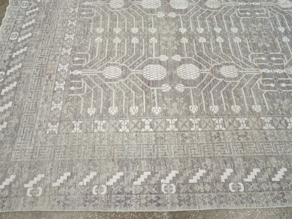 Modern East Turkestan Khotan Room Size Carpet, No.32192 - Staging