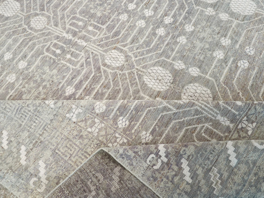 Modern East Turkestan Khotan Room Size Carpet, No.32192 - Staging