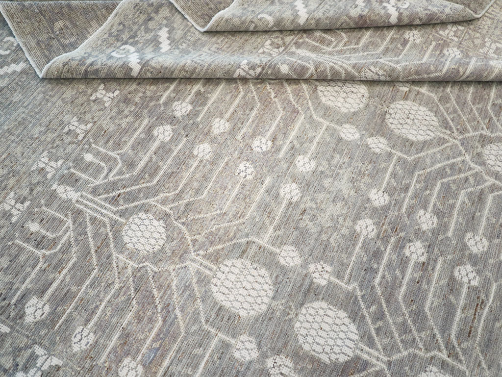 Modern East Turkestan Khotan Room Size Carpet, No.32192 - Staging