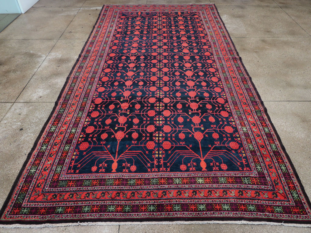 Antique East Turkestan Khotan Long and Narrow Gallery Carpet, No.32195 - Staging
