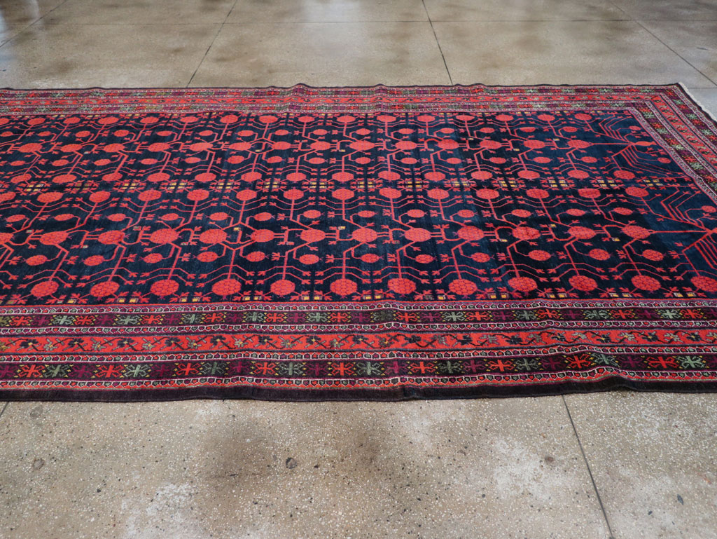 Antique East Turkestan Khotan Long and Narrow Gallery Carpet, No.32195 - Staging