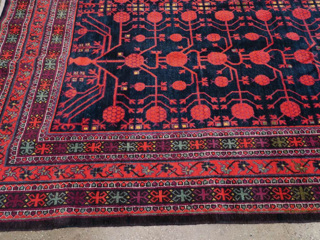 Antique East Turkestan Khotan Long and Narrow Gallery Carpet, No.32195 - Staging