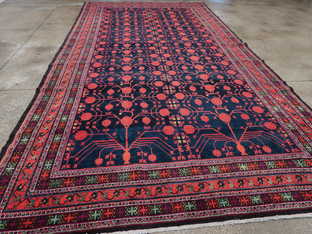 Antique East Turkestan Khotan Long and Narrow Gallery Carpet, No.32195 - Staging