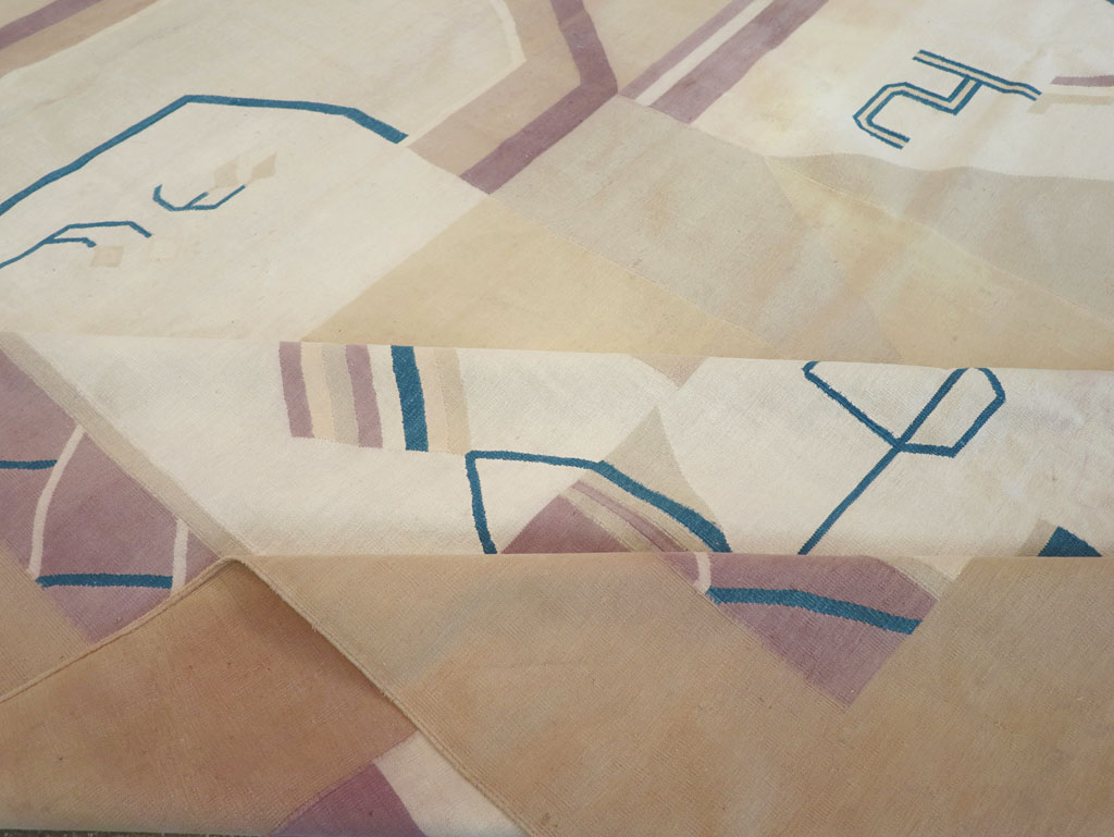 Vintage Indian Flatweave Dhurrie Oversize Carpet, No.32196 - Staging