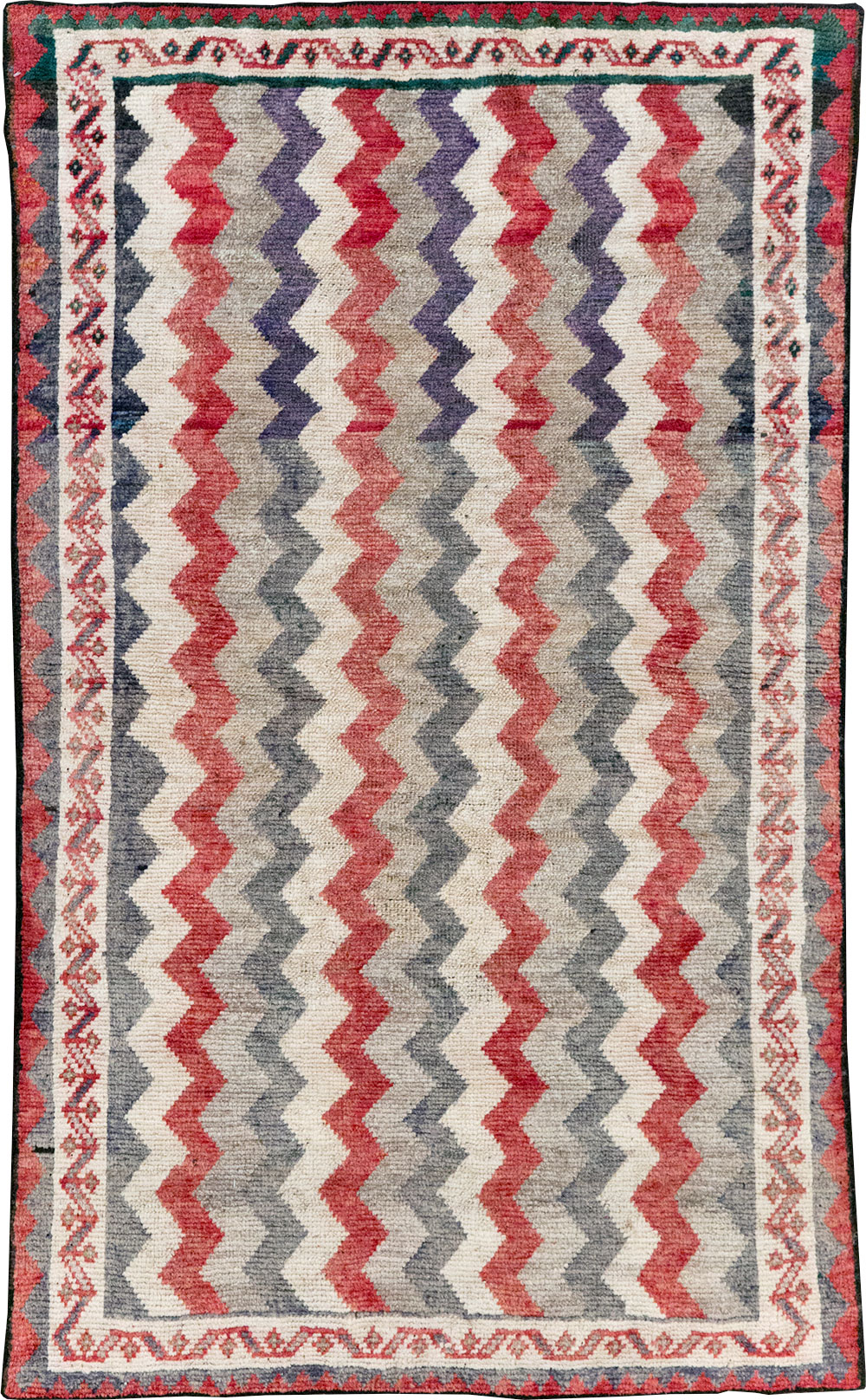 Vintage Persian Gabbeh Throw Rug, No.32198 - Staging