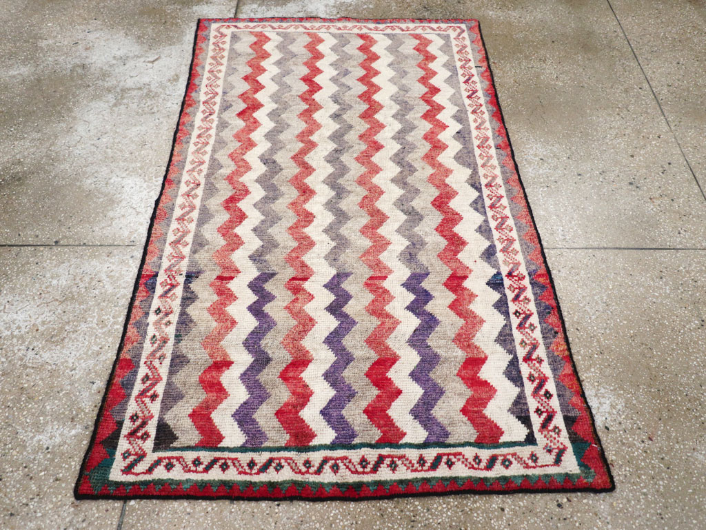 Vintage Persian Gabbeh Throw Rug, No.32198 - Staging