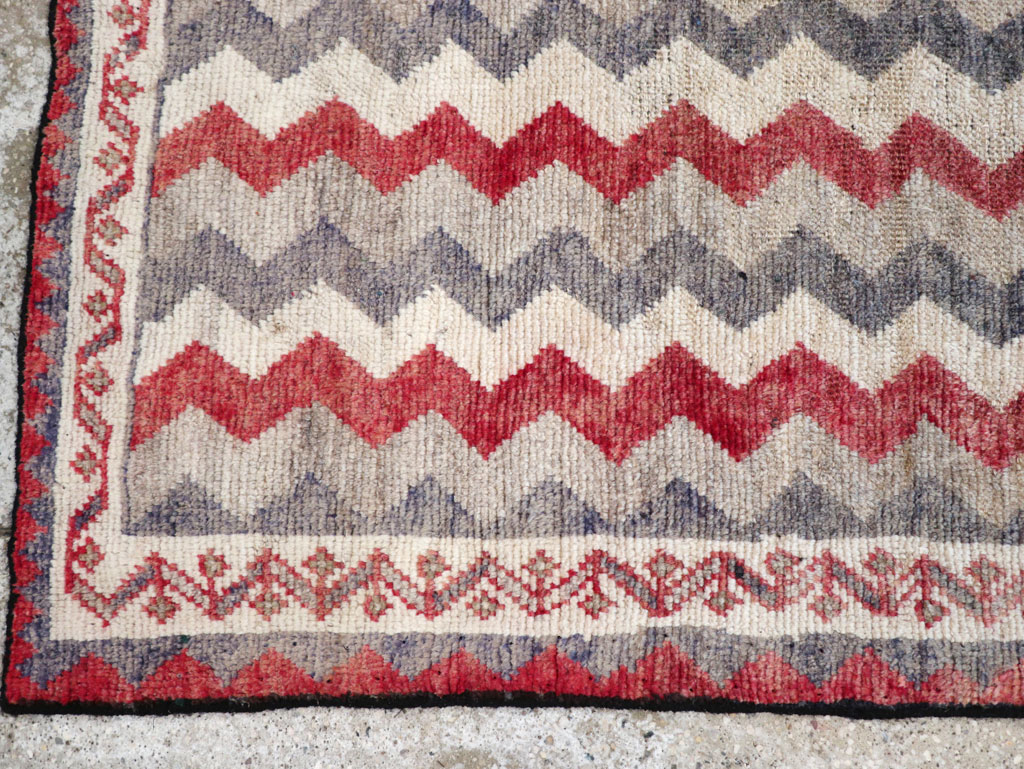Vintage Persian Gabbeh Throw Rug, No.32198 - Staging