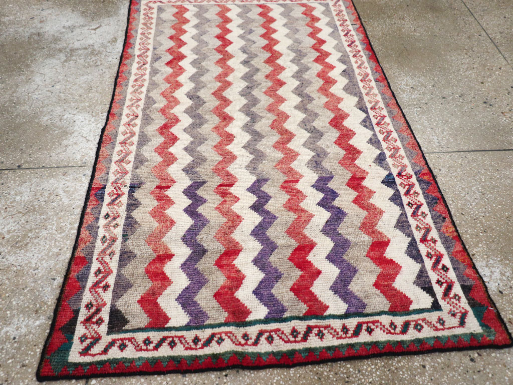 Vintage Persian Gabbeh Throw Rug, No.32198 - Staging