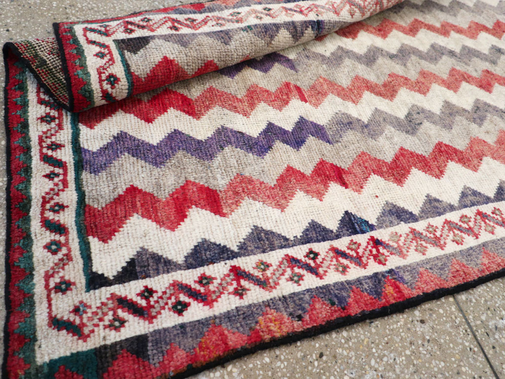 Vintage Persian Gabbeh Throw Rug, No.32198 - Staging