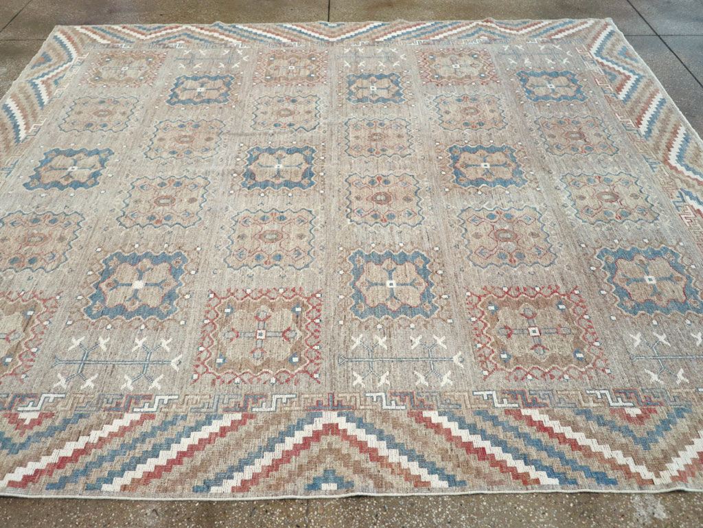 Modern East Turkestan Khotan Small Room Size Carpet, No.32205 - Staging