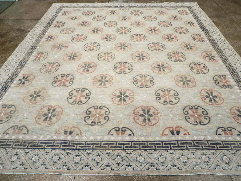 Modern East Turkestan Khotan Large Room Size Carpet, No.32206 - Staging