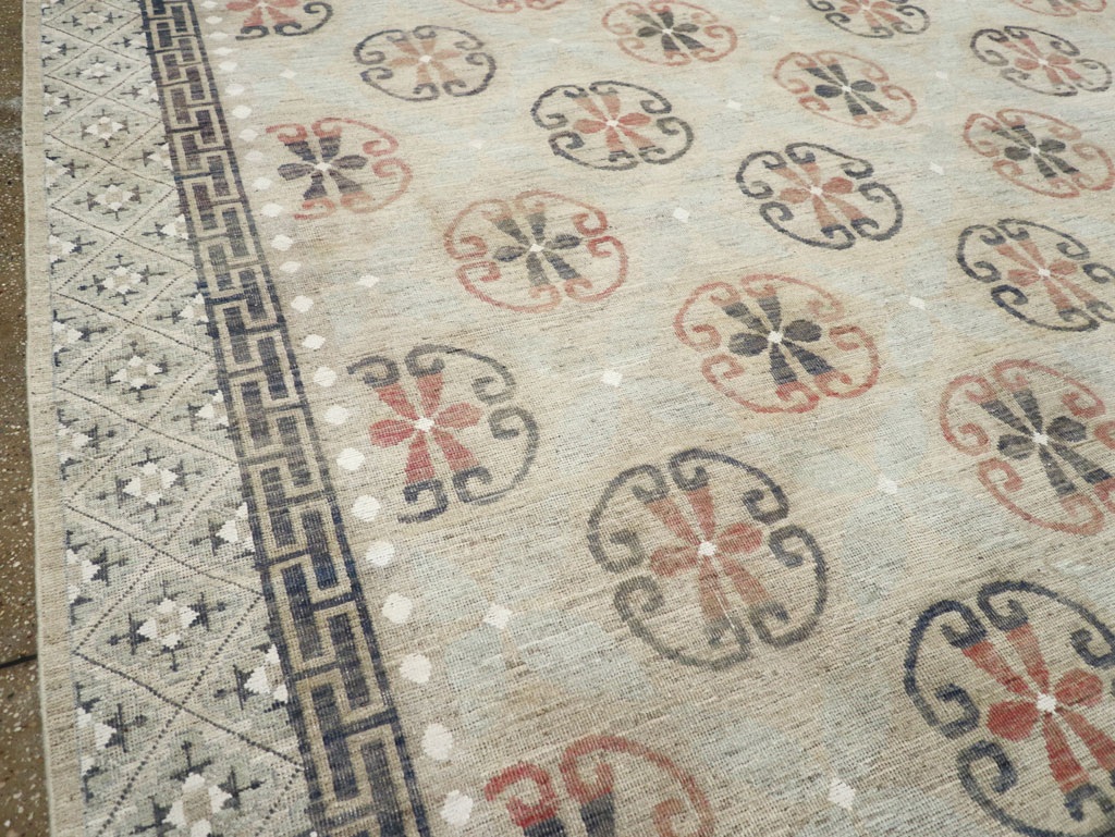 Modern East Turkestan Khotan Large Room Size Carpet, No.32206 - Staging