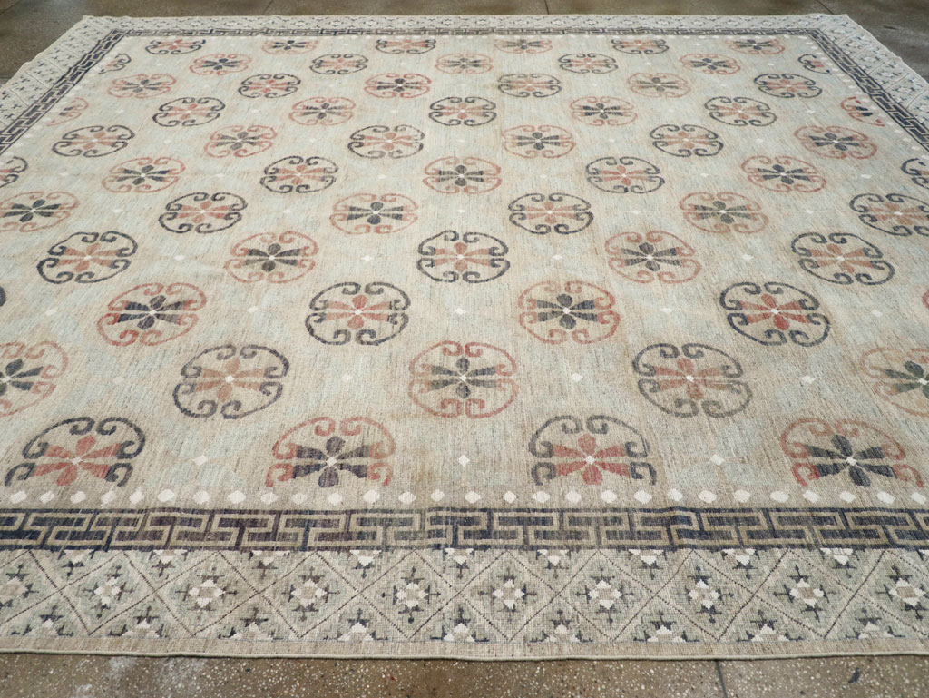 Modern East Turkestan Khotan Large Room Size Carpet, No.32206 - Staging