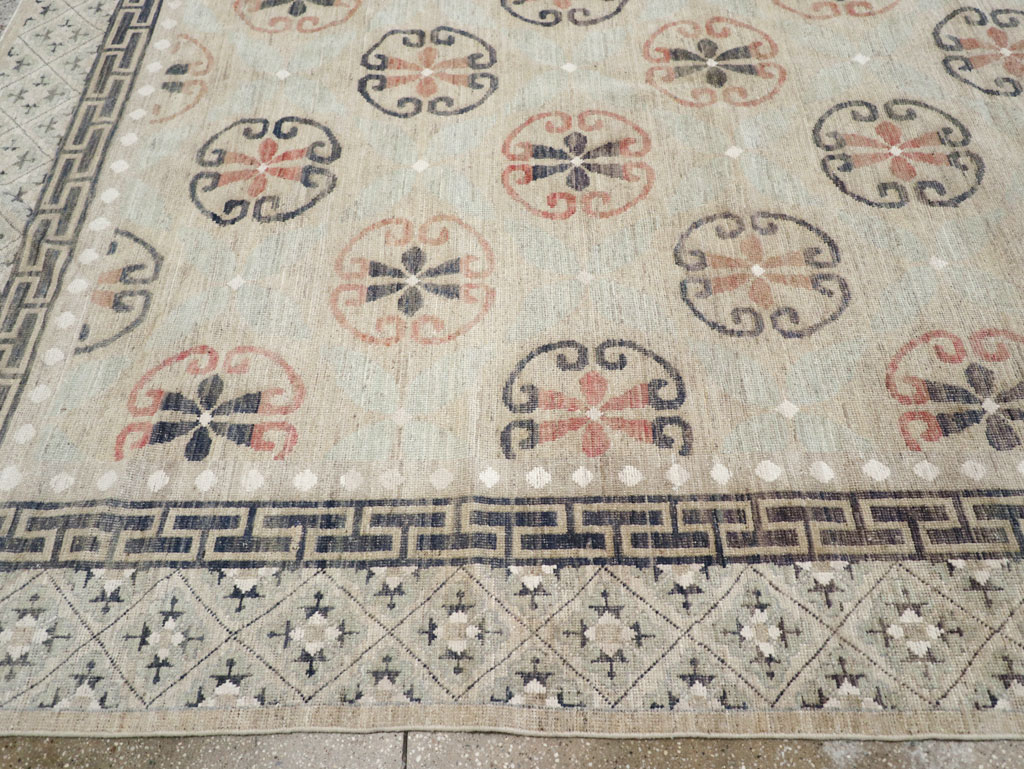 Modern East Turkestan Khotan Large Room Size Carpet, No.32206 - Staging