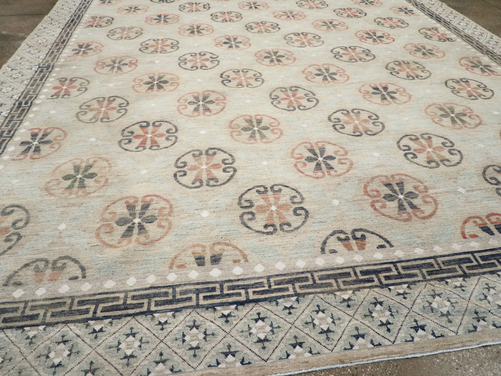 Modern East Turkestan Khotan Large Room Size Carpet, No.32206 - Staging