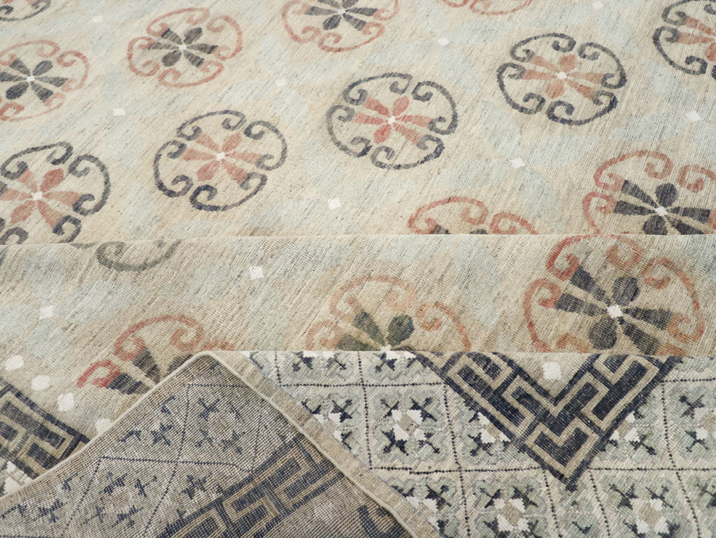 Modern East Turkestan Khotan Large Room Size Carpet, No.32206 - Staging