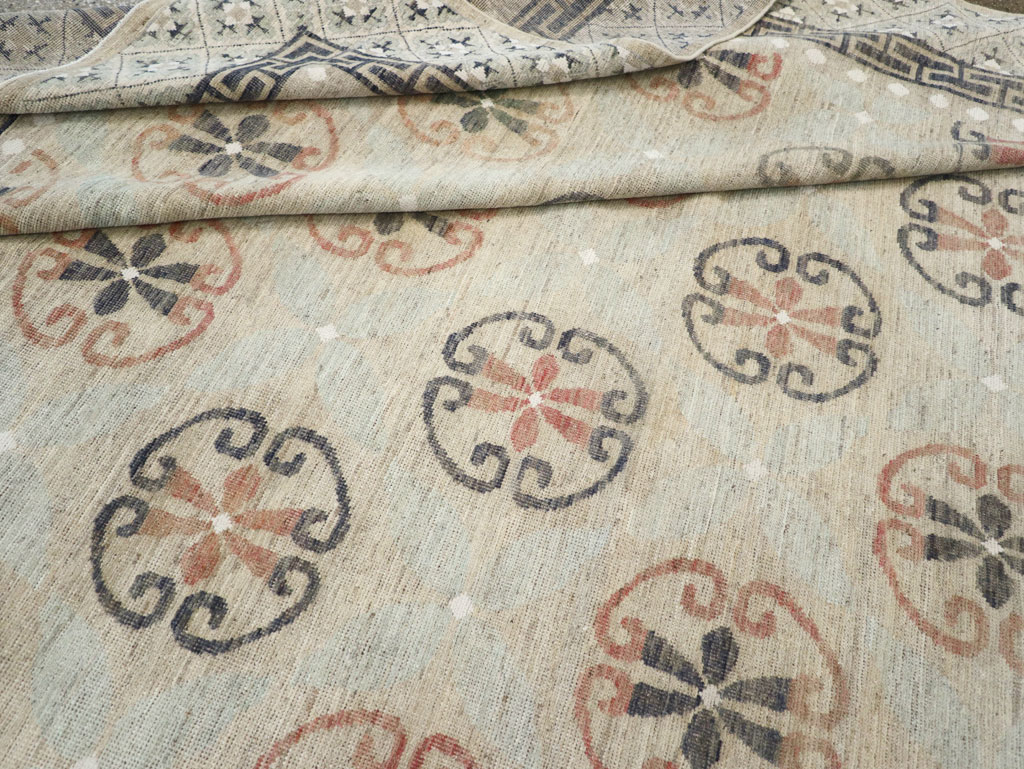 Modern East Turkestan Khotan Large Room Size Carpet, No.32206 - Staging