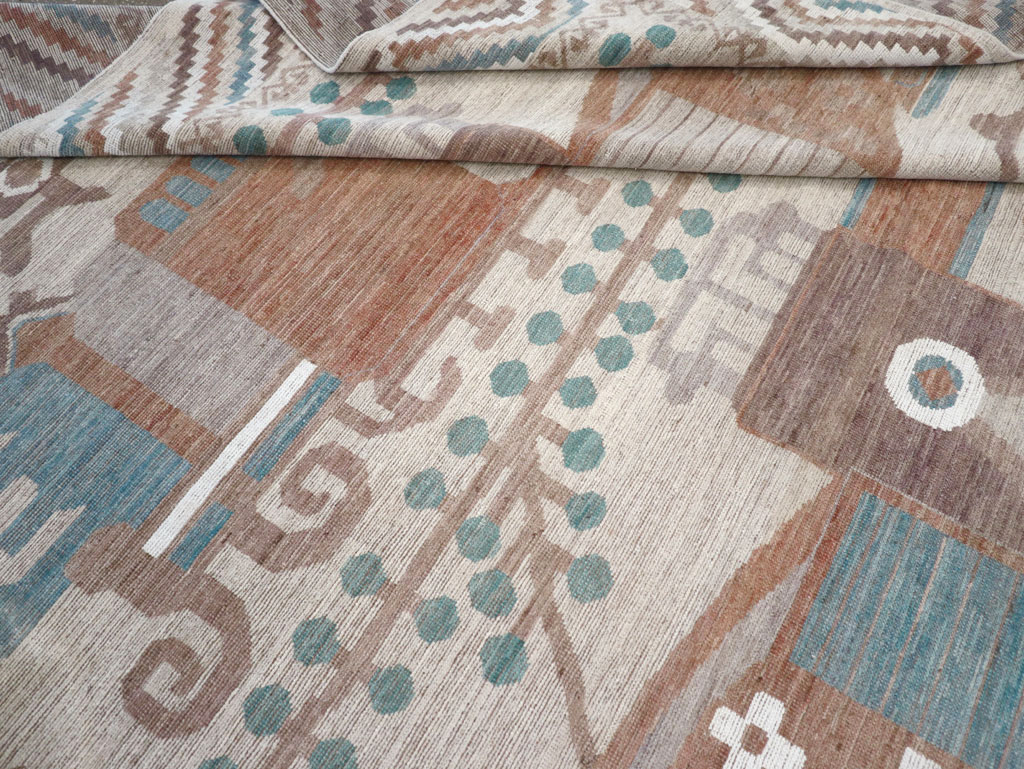 Modern East Turkestan Vase Khotan Room Size Carpet, No.32207 - Staging