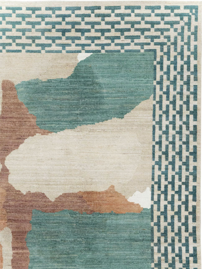 Modern East Turkestan Khotan Room Size Carpet, No.32208 - Staging