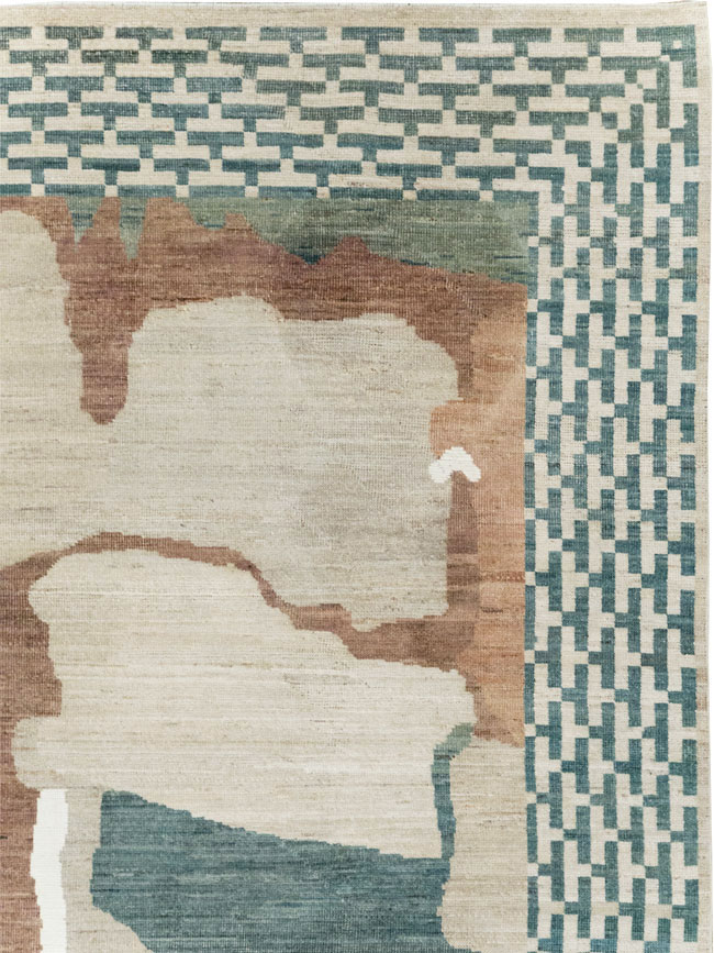 Modern East Turkestan Khotan Room Size Carpet, No.32208 - Staging