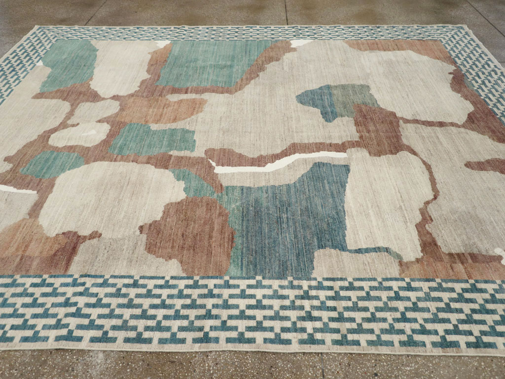 Modern East Turkestan Khotan Room Size Carpet, No.32208 - Staging