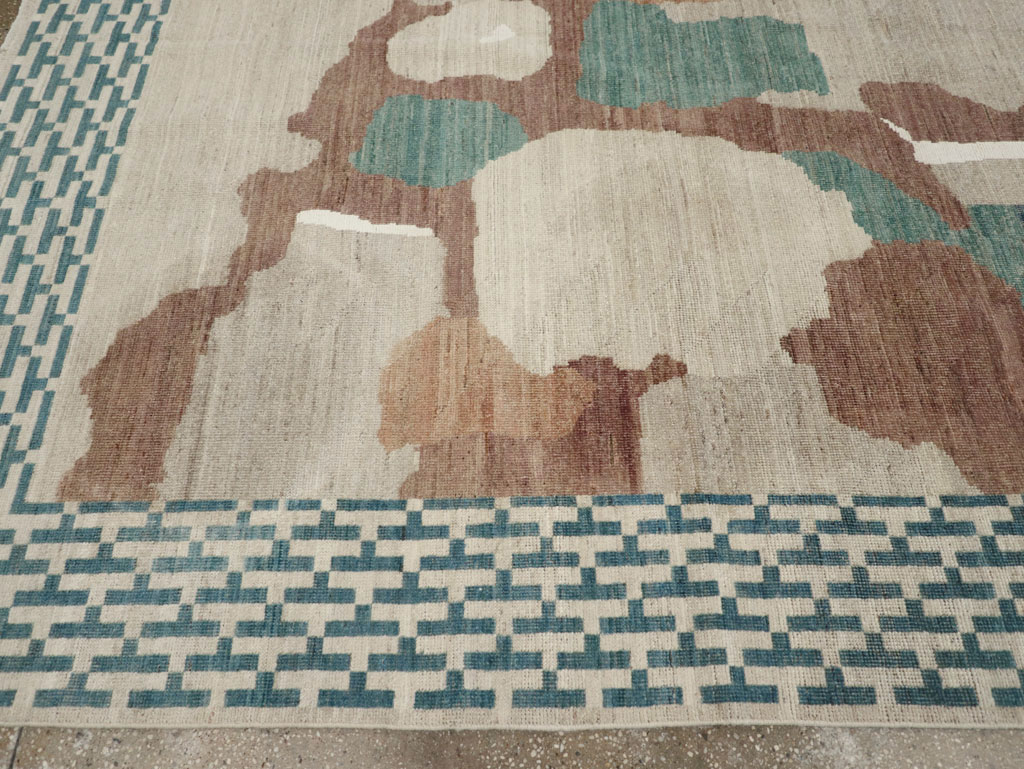 Modern East Turkestan Khotan Room Size Carpet, No.32208 - Staging