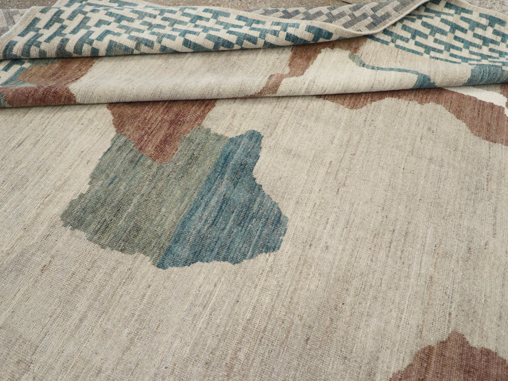 Modern East Turkestan Khotan Room Size Carpet, No.32208 - Staging