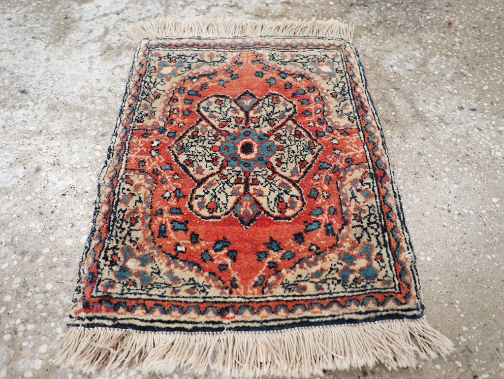 Antique Persian Tabriz Throw Rug, No.32209 - Staging