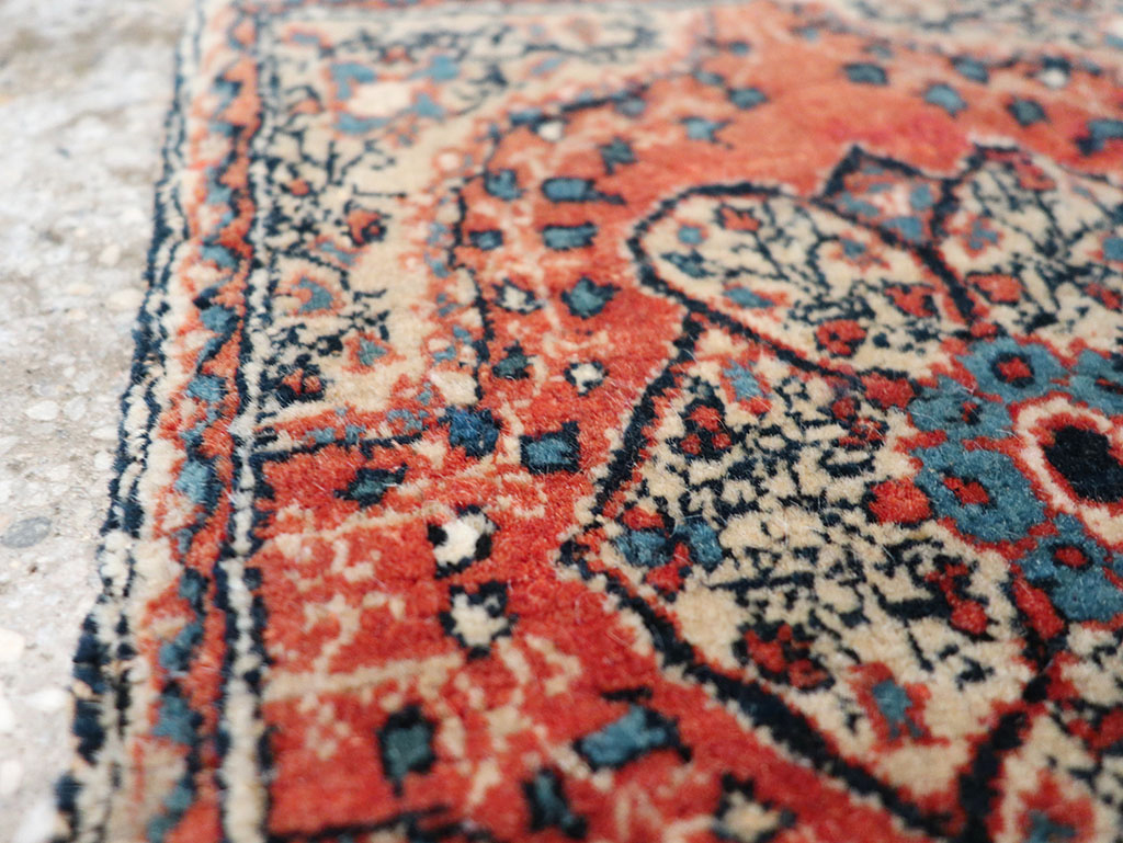 Antique Persian Tabriz Throw Rug, No.32209 - Staging