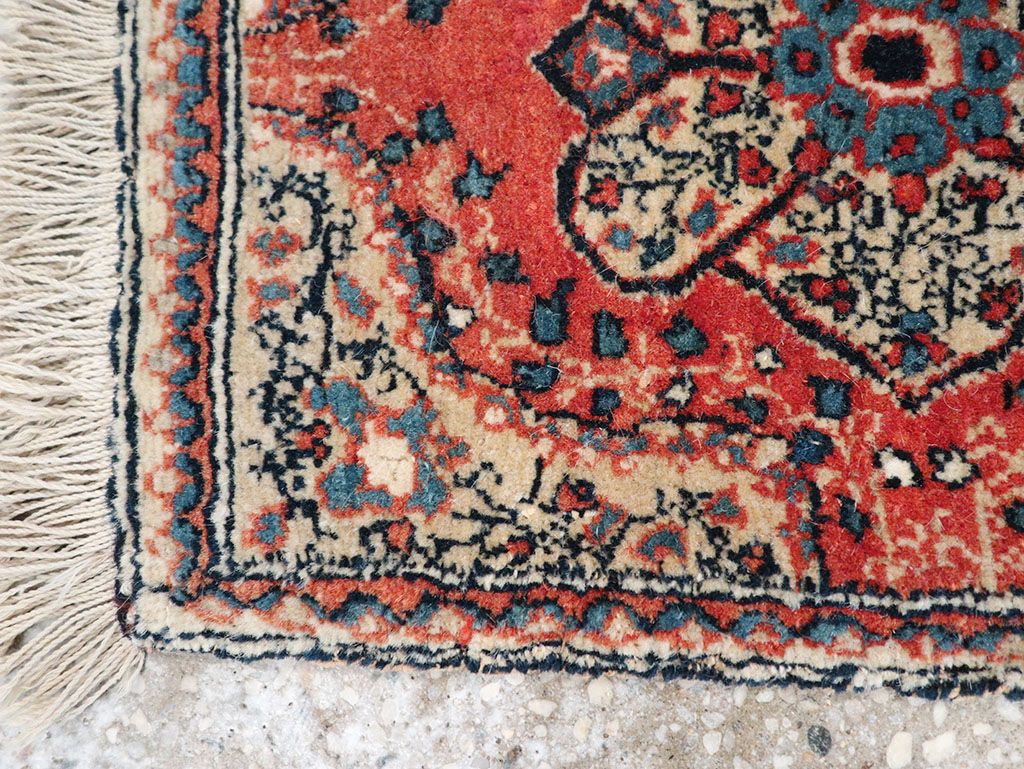 Antique Persian Tabriz Throw Rug, No.32209 - Staging