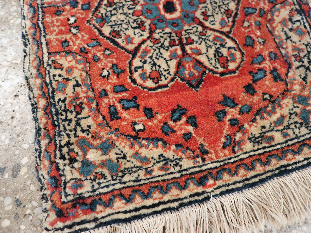 Antique Persian Tabriz Throw Rug, No.32209 - Staging