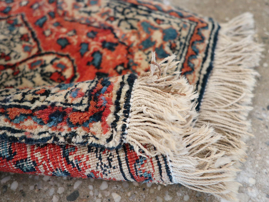 Antique Persian Tabriz Throw Rug, No.32209 - Staging